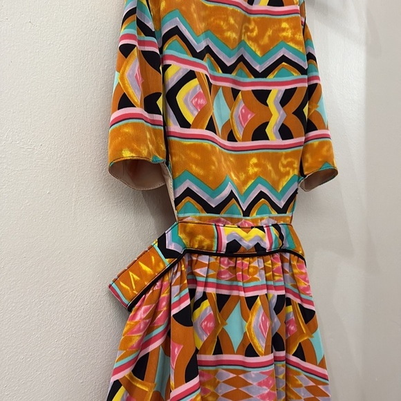 Lovers + Friends Orange Yellow geometric print  Sundress - cutouts - medium - Picture 3 of 7
